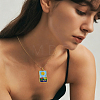 8Pcs 8 Styles Tarot 304 Stainless Steel Enamel Pendants STAS-DC0017-30-6