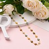 Golden Brass Flower Enamel Links Chain Necklaces NJEW-JN03171-01-5