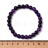 Dyed Synthetic Quartz Imitation Amethyst Beaded Stretch Bracelets PW-WG7FE75-02-1-3