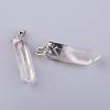 Electroplate Natural Quartz Pendants G-Q481-73P-2