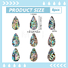 8Pcs Natural Paua Shell/Abalone Shell Pendants SHEL-BC0001-048B-2