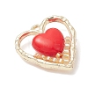 Alloy Glass Seed Beaded Heart Pendants PALLOY-MZ01122-3