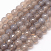 Natural Grey Agate Bead Strands G-K155-D-8mm-F01-1