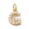 Rack Plating Brass with ABS Plastic Imitation Pearl Charms KK-B092-30G-G-1