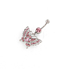 Butterfly Rhinestone Charm Belly Ring BUER-PW0001-029A-2