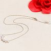 Natural Freshwater Pearl Beaded Teardrop Tassel Brass Lariat Necklaces for Women WG56F2F-01-2