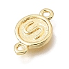 Brass Disc with Initial Links Connector Charms KK-E802-36G-S-2