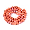 Electroplate Opaque Solid Color Glass Beads Strands EGLA-A034-P8mm-L03-2