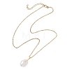 Natural Baroque Edison Keshi Pearl Oval Pendant 304 Stainless Steel Cable Chain Necklaces NJEW-JN05963-4