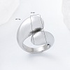 304 Stainless Steel Cuff Open Rings for Women AP0200-2-5