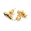 Real 18K Gold Plated Brass Stud Earrings EJEW-L269-059G-2