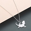 201 Stainless Steel Lizard Pendant Necklaces FS-WG6D12E-03-1