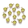 PVD Vacuum Plating 201 Stainless Steel Rhinestone Charms STAS-S068-11G-2