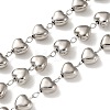 Brass Heart Link Chains KK-P351-01P-1
