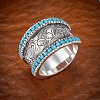 Retro Alloy & Turquoise Finger Rings FS-WG1E1DC-05-3