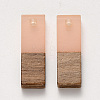 Transparent Resin & Walnut Wood Pendants LS-X-RESI-S358-79B-B05-2