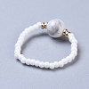 Natural Howlite Stretch Rings RJEW-JR00255-10-2