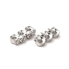 Brass Micro Pave Clear Cubic Zirconia Slide Charms KK-G481-01P-2