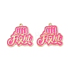 Breast Cancer Awareness Ribbon Zinc Alloy Enamel Pendants ENAM-I079-02G-08-1