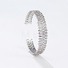 Brass Micro Pave Clear Cubic Zirconia Geometric Cuff Bangles for Women WG6577B-02-1