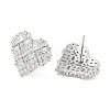 Rack Plating Brass Micro Pave Clear Cubic Zirconia Stud Earrings for Women EJEW-M260-12P-2