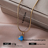 Vintage 304 Stainless Steel Enamel Pendant Necklaces for Women UW9109-4-1