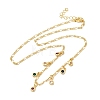 Brass Micro Pave Cubic Zirconia Teardrop Pendant Necklaces NJEW-B157-11G-4