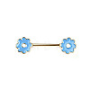 Brass Enamel Deep Sky Blue Flower Barbell Nipple Rings FS-WGE2017-07-1