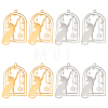 8Pcs 2 Colors 201 Stainless Steel Pendants STAS-DC0005-12-1