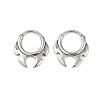 Fire Shaped 316 Surgical Stainless Steel Hoop Earrings X-EJEW-G416-35P-4
