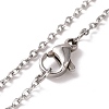 304 Stainless Steel Heart with Word Nana Pendant Necklace for Women STAS-E154-13P-3