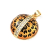 Brass Micro Pave Clear Cubic Zirconia Pendants KK-A303-17G-3