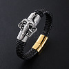 Punk Braided PU Leather Cord Bracelets ZA2963-2-1