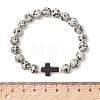 2Pcs 2 Styles Natural Dalmatian Jasper & Elephant Skin Jasper Beads Stretch Bracelets BJEW-JB13675-4