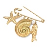 Marine Animal 304 Stainless Steel Enamel Pendant Brooches SA-E001-04G-A-2
