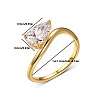 Brass Pave Single Cubic Zirconia Finger Rings for Women ZK8046-5-1