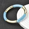 Plating Resin Beads Stretch Bracelets for Women BJEW-P374-01G-4