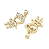 Brass Micro Pave Clear Cubic Zirconia Pendants CU-CBA9AFC-01G-11-2