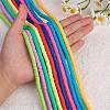 10 Strands 10 Colors Flat Round Handmade Polymer Clay Beads CLAY-SZ0002-04B-5