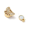 Brass Micro Pave Clear Cubic Zirconia Magnetic Clasps KK-Z139-01G-01-2