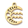 Real 18K Gold Plated 304 Stainless Steel Pendants STAS-R003-02G-03-1