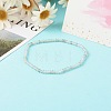 Faceted Rondelle Natural Labradorite Beads Stretch Bracelets BJEW-JB06383-09-2