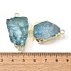 Raw Rough Natural Dyed Quartz Crystal Links Connector Charms G-K189-04LG-05-3