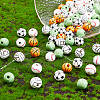 100Pcs 5 Style Painted Natural Wood European Beads WOOD-SC0001-40-4