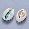 Printed Cowrie Shell Beads X-SSHEL-T013-01A-2