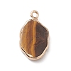 Natural Tiger Eye Pendants G-K333-01J-3