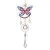 Stainless Steel Resin Butterfly Suncatcher HJEW-TA00451-01-1
