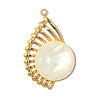 304 Stainless Steel & Shell Pendants STAS-OY019-39G-1