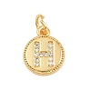 Brass Micro Pave Clear Cubic Zirconia Charms CU-CBA56CE-12G-H-1