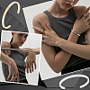 2Pcs 2 Colors 304 Stainless Steel Cuff Bangles BJEW-UN0001-26-6